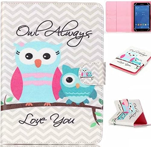 TECLAST X89 Kindow 7.5" Tablet Case,[Owl Love You] Universal Magnetic Wallet PU Leather Stand Case Cover with Built In Card Slots for TECLAST X89 Kindow 7.5-Inch