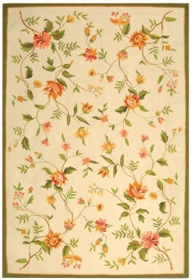 Safavieh Chelsea Collection HK263A Hand-Hooked Ivory Wool Area Runner Rug, 2-Feet 6-Inch by 10-Feet