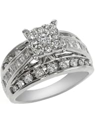 1.63 Ct Round Diamond Invisible Solid 10K White Gold Ring Size 5-9