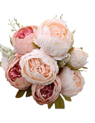 Home: Luyue Vintage Artificial Peony Silk Flowers Bouquet Home Wedding Decoration - Luyue