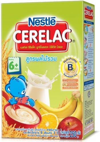 3 Boxes Nestle Cerelac Infant Cereal Soya Mixed Fruit Formula 250 G.