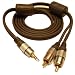 3.5mm Earphone Jack Plug to 2 x RCA Phono- 1.5 Metre Cable. High Quality, Gold Contacts. Suitable for connecting MP3 players/iPods to Stereo Systems