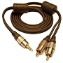 3.5mm Earphone Jack Plug to 2 x RCA Phono- 1.5 Metre Cable. High Quality, Gold Contacts. Suitable for connecting MP3 players/iPods to Stereo Systems
