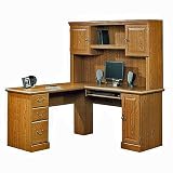 Carolina Oak Compact LDesk with Hutch