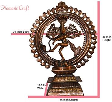 Shiva (Natraj) - Copper Statue - Hand Made in Nepal (39.00 Inch Height)