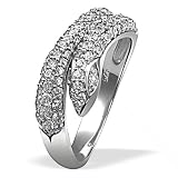Averdin Damen-Ring Schlangenform 925 Silber 92 Zirkonia Gr. 58 Pa R4234S58