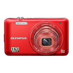 Olympus VG-160 Digitalkamera (14 Megapixel, 5-fach opt. Zoom, 7,6 cm (3 Zoll) Display, bildstabilisiert) rot