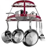Range Kleen Wrought Iron 2-Shelf Pot Rack - Red