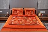 Catchy Double Bed Size Banarsi Brocade Silk Bedspread Adorn with Embroidere ....