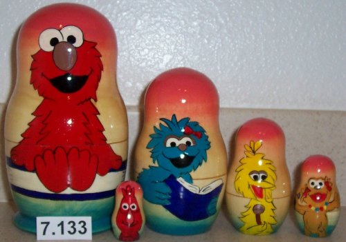 Childrens Toyshop  Toys : Russian Nesting Sesame Street Elmo Doll. 5 Pieces / 7 in Tall #7.133