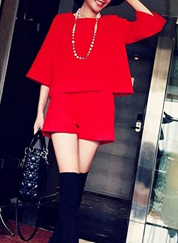 インポートピンク　importpink 海外　インポート　セレクト　レッド　ウール　トップス　＆　ハーフ　パンツ　2点　セット　アップ　赤　色　大人　かわいい