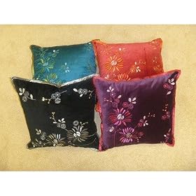 Curtina Nina Single Filled Cushion, 17 x 17-inch, Plum Cranberry