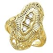 14K Yellow Gold Filigree Diamond Ring - 0.12 Ct.