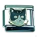 Cat Head black/white - italian charms for bracelet title=