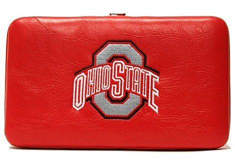 Ohio State Buckeyes Licensed Embroidered Red Flat Wallet