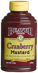 Beaver Brand Cranberry Mustard, 13-Ounce Squeezable Bottles (Pack of 6)