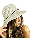NYFASHION101 Open Knit Brown Braided Trim Vented Cotton Beach Sun Hat