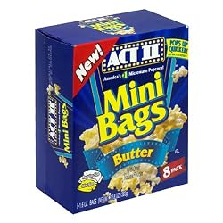 ACT II Popcorn, 100 Calorie Pack, Butter, 8-Count Mini-Bags (Pack of 6)