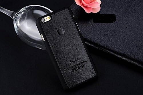 Hard Shell Leather and Plastic Case for Iphone 6 Plus 5.5 Black