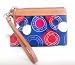 COACH 43595 POLKA DOT PLEATED NAVY WRISTLET WALLET