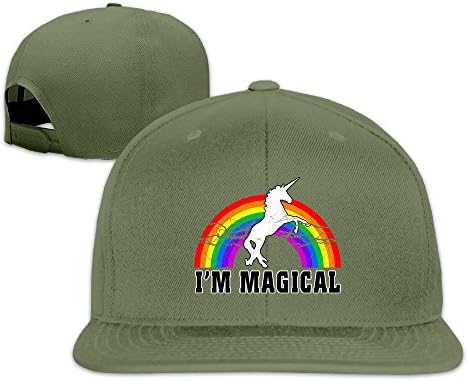 I'm Magical Unicorn Rainbow Fitted Flat Brim Baseball Hat