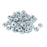 uxcell 六角フランジナット 炭素鋼 シルバートーン 鋸歯状のフランジ 六角フランジナット