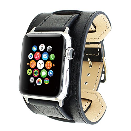 Wearlizer genuine leather watch band replacement strap w/ metal c…