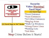Security Sign - #205 Video & Audio CCTV Security Surveillance Camera System Warning Sign - Commercial Grade on 36 Aluminum Stake with Safety Cap.