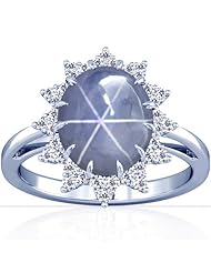 Platinum Oval Cut Blue Sapphire Fana Designer Ring