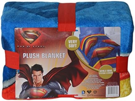 Superman Plush Fleece Blanket: Very Soft, 62in x 90in, DC Comics, Man of Steel