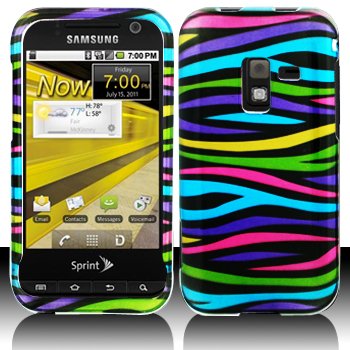 Samsung Sprint D600 Conquer 4G Rainbow Zebra Case Cover Protector + LCD Screen Protector (free ESD Shield Bag)
