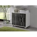 Designm�bel "Glossy WTU" Waschtischunterschrank in Black Bambus / Wei�