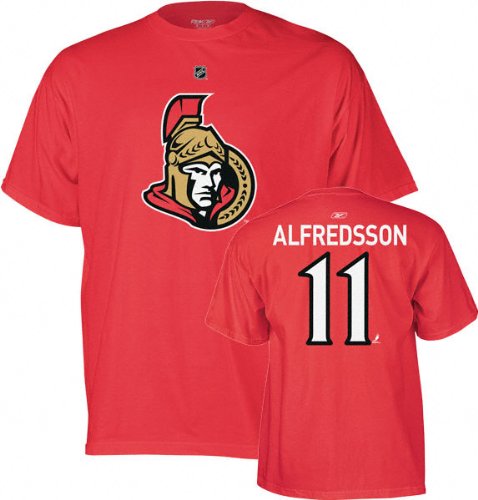 Daniel Alfredsson Reebok Red Name and Number Ottawa Senators T-Shirt