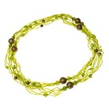 Brooke's Choice Emerald Green Multistrand Beaded Long Collar Necklace