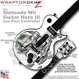 Chrome Skulls on White Skin by WraptorSkinz TM fits Nintendo Wii Guitar Her ....