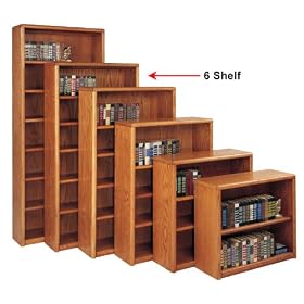 Medium Oak SIX SHELF Bookcase Medium Oak by Kathy Ireland Martin