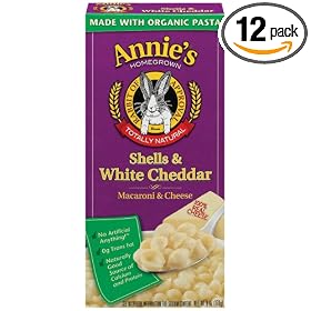 Annie's Homegrown Shells & White Cheddar Macaroni & Cheese, 6-Ounce Boxes (Pack of 12)