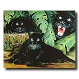Three Black Panthers Wildlife Home Decor Wall Picture 16x20 Art Print