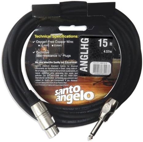 Santo Angelo ANGL HG Straight 1/4-Inch Plug to XLR Female Microphone Cable - 15 Feet