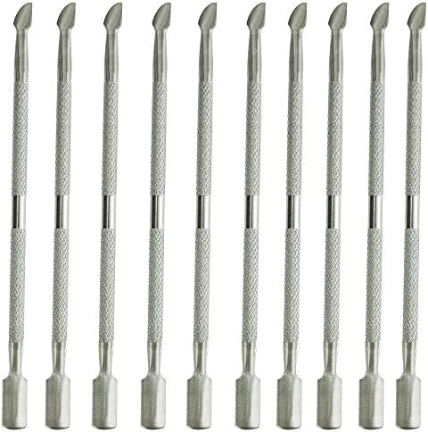 10PCS Stainless Steel Cuticle Nail Pusher Spoon Remover Manicure Pedicure Care Tool