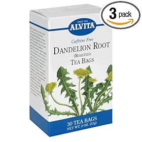 Alvita Tea Bags, Dandelion Root (Roasted), Caffeine Free, 30 tea bags (Pack of 3)