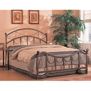 Queen Size Metal Bed Headboard and Footboard in Brass Finish