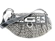 GUESS HANDBAGS; Guess Punk Belle Half Flap Shoulder bag in Black
