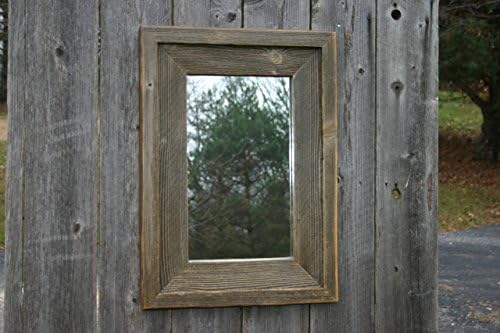 Rustic, vanity style mirror. Handcrafted, reclaimed cedar wood with natural distress. Rustic log cabin home decor wall mirror