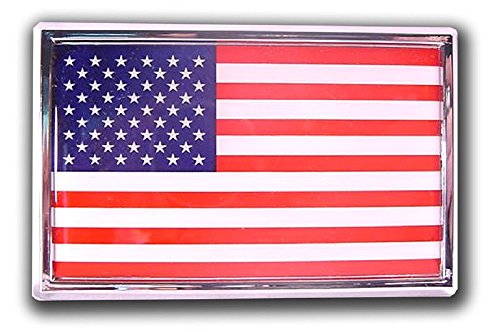 ElektroplateUSA Flag All Metal Chrome Emblem | Car Size at 3.4" x 2.2" | Weatherproof