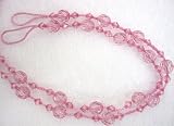 2 X PINK BEADED CURTAIN TIE BACKS TIEBACKS