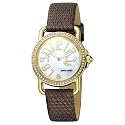 Pierre Cardin Women's Time Couture Collection Revue Gold-Plated Leather Strap Watch #PC068782002