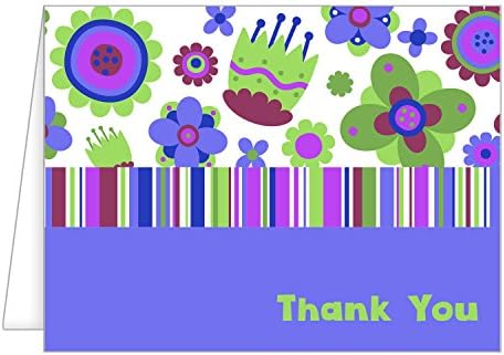 Sweetness and Stripes Thank You Cards - Purple