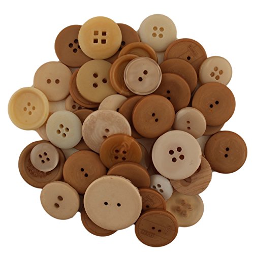BUTTONS GALORE BIG BAG OF COLORFUL CRAFT & SEWING BUTTONS 5.5 OZ (APPROX 225 PCS) CARAMEL