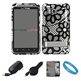 Silver Case with Black Flower Durable 2 Piece Protective Crystal Hard Shiel ....